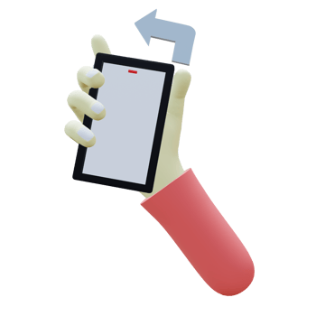 3 D illustration of bump left hand gesture icon png