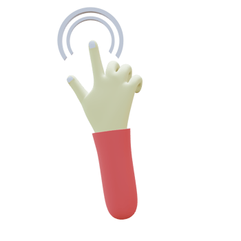 3 D illustration of double tap hand gesture icon png