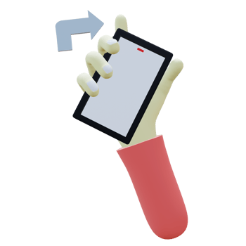 3 D illustration of bump right hand gesture icon png