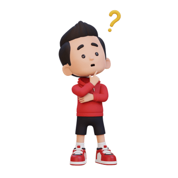 3D cute kid thinking clueless png