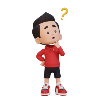 3D cute kid thinking clueless png