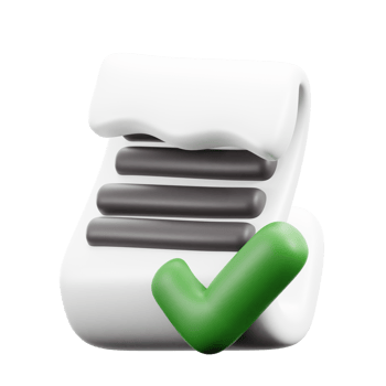 3d a white and green check mark icon on a transparent background png