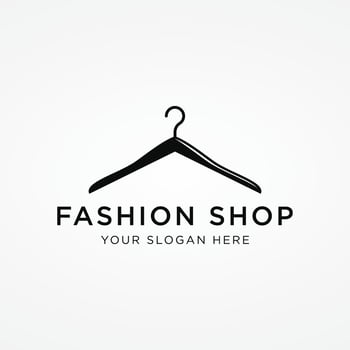 Simple coat hanger logo template design with creative idea.Logo for business, boutique, fashion, beauty. vector