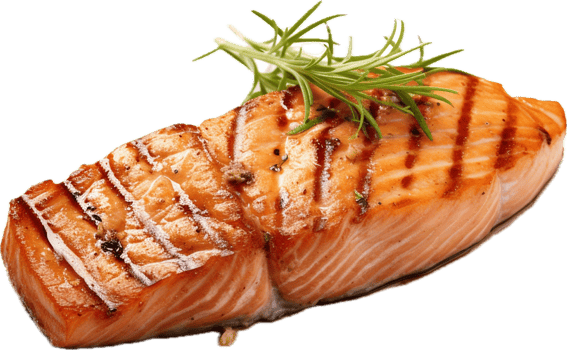 AI generated Grilled salmon steak png