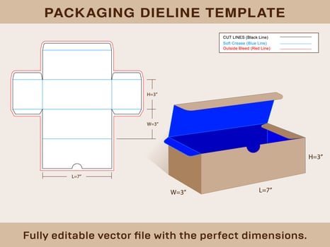 Gift Box Dieline Template vector