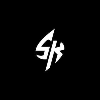 SK monogram logo esport or gaming initial concept vector