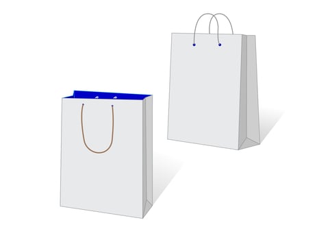 Mini Tote Gift Bag With Handles Dieline Template vector