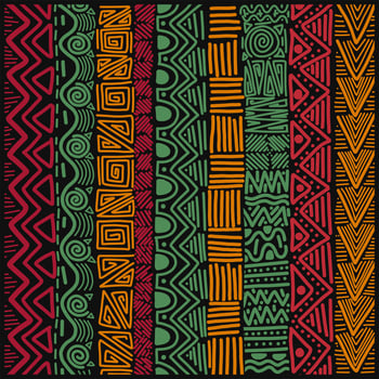 hand drawn astract africa pattern background vector