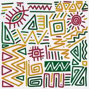 hand drawn astract africa pattern background vector