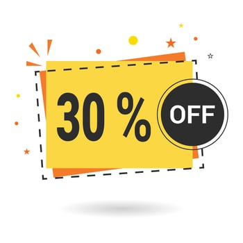 30 percent off. Vector design.
