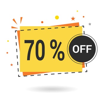 70 percent off. Vector design.