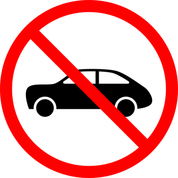 No car allowed prohibition icon sign Do not drive symbol, no cars entry illustration png