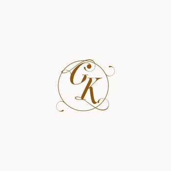 GK wedding monogram initial in perfect details vector