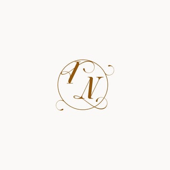 IN wedding monogram initial in perfect details vector