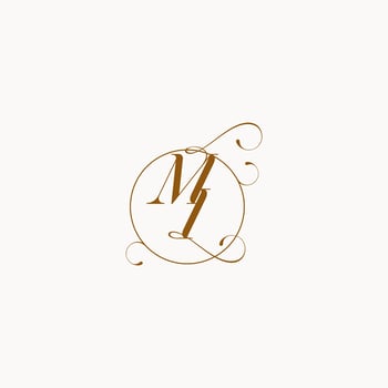 MI wedding monogram initial in perfect details vector