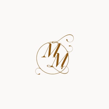 MM wedding monogram initial in perfect details vector