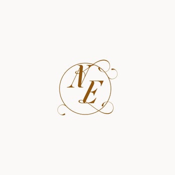 NE wedding monogram initial in perfect details vector