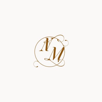 NM wedding monogram initial in perfect details vector