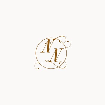NN wedding monogram initial in perfect details vector