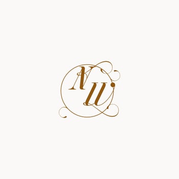 NW wedding monogram initial in perfect details vector