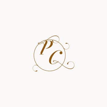PC wedding monogram initial in perfect details vector