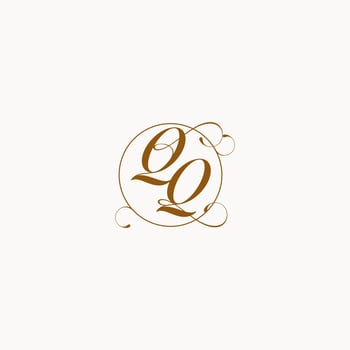 QQ wedding monogram initial in perfect details vector