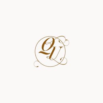 QU wedding monogram initial in perfect details vector
