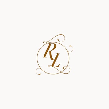 RL wedding monogram initial in perfect details vector