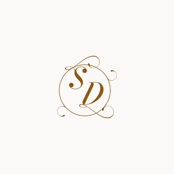 SD wedding monogram initial in perfect details vector