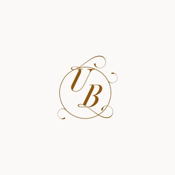UB wedding monogram initial in perfect details vector