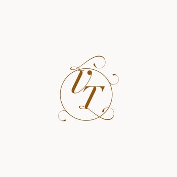 VT wedding monogram initial in perfect details vector