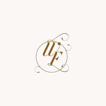 WF wedding monogram initial in perfect details vector