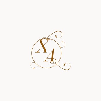 XA wedding monogram initial in perfect details vector