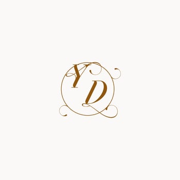 YD wedding monogram initial in perfect details vector