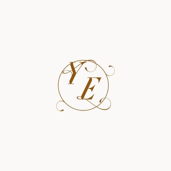 YE wedding monogram initial in perfect details vector