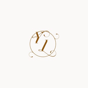 YI wedding monogram initial in perfect details vector