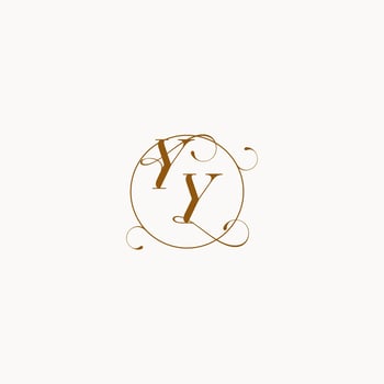 YY wedding monogram initial in perfect details vector