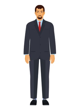 Businessman Front Character design, for animation, games, medical illustrations, education illustration vector