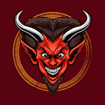 Red Devil Head Vector Illustration