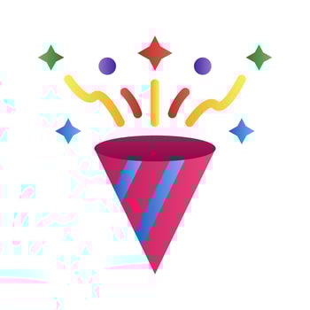 Confetti icon in gradient fill style illustration vector design
