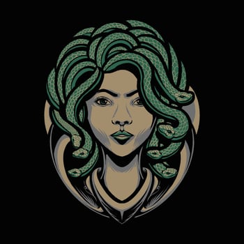 the medusa head illustration vector