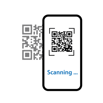 QR scanner. The mobile phone scans the QR code. png