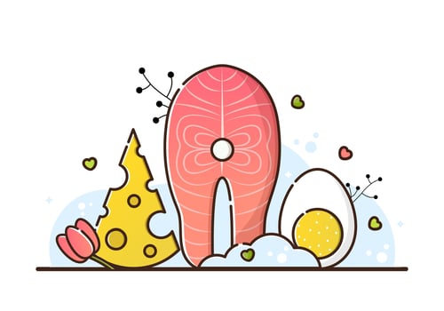 Keto diet lineal illustration vector