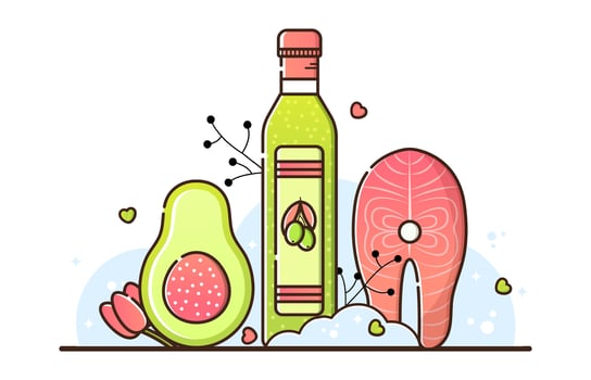 Keto diet lineal illustration vector