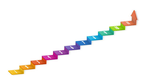 3d stair infographic elements design with 11 options, Steps or processes and marketing can be used for presentation. png