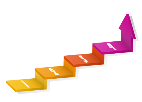 3d stair infographic elements design with 4 options, Steps or processes and marketing can be used for presentation. png