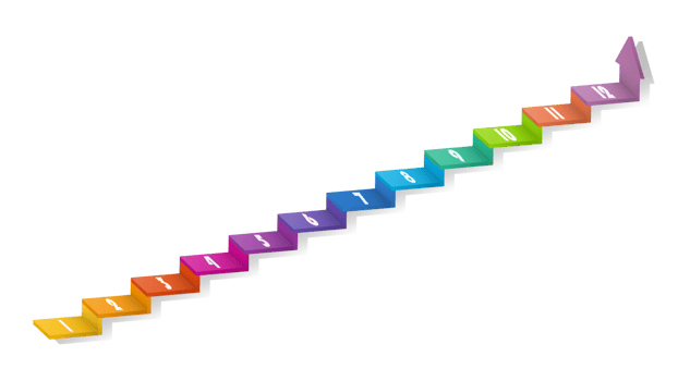3d stair infographic elements design with 12 options, Steps or processes and marketing can be used for presentation. png