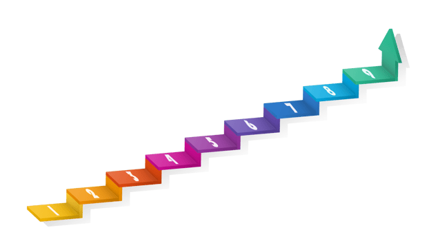 3d stair infographic elements design with 9 options, Steps or processes and marketing can be used for presentation. png