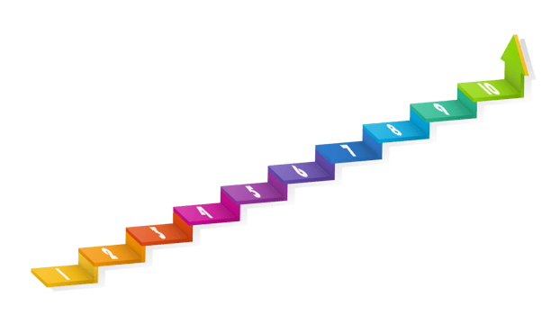 3d stair infographic elements design with 10 options, Steps or processes and marketing can be used for presentation. png