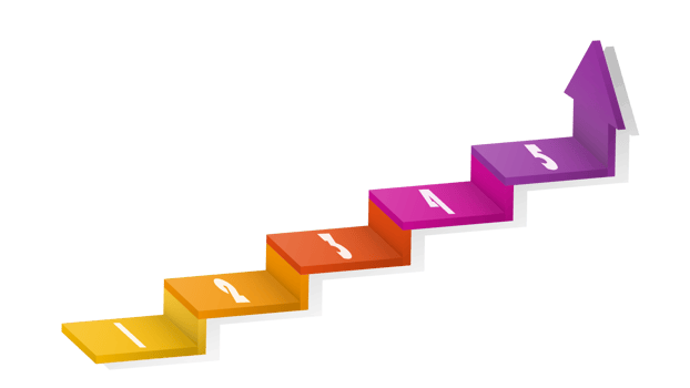 3d stair infographic elements design with 5 options, Steps or processes and marketing can be used for presentation. png